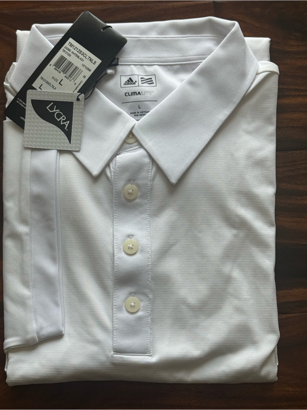 adidas ClimaLite Men's White Polo with Logo